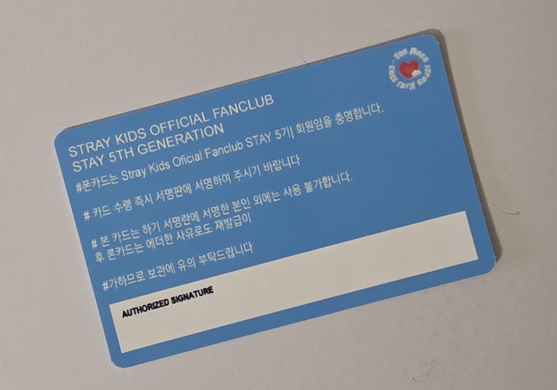 STRAY KIDS : Over the Rain 5th Stay Fan Kit Membership Cards