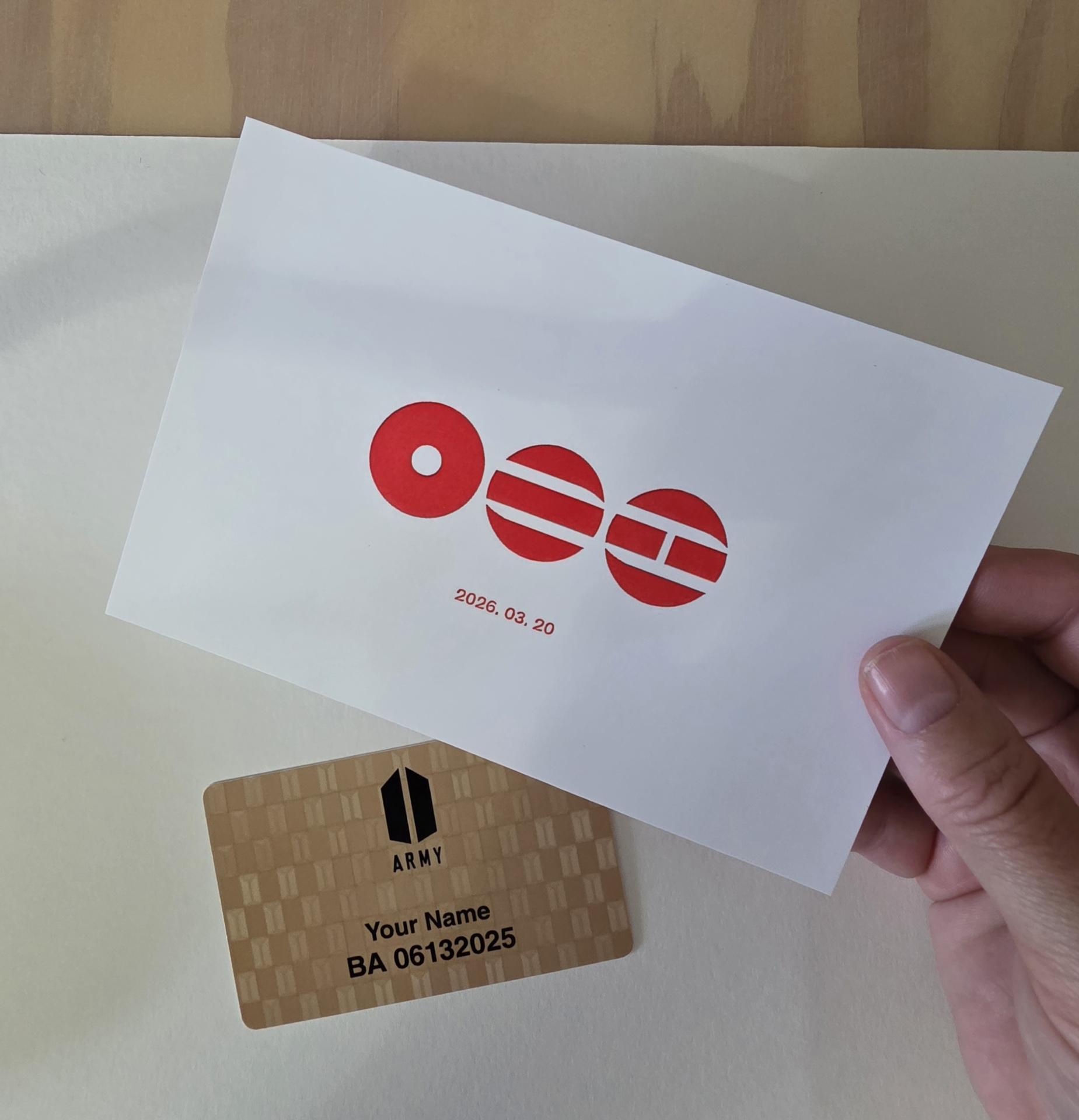 BTS - 2025 Gold ARMY Membership Card or Gold Membership Postcard  