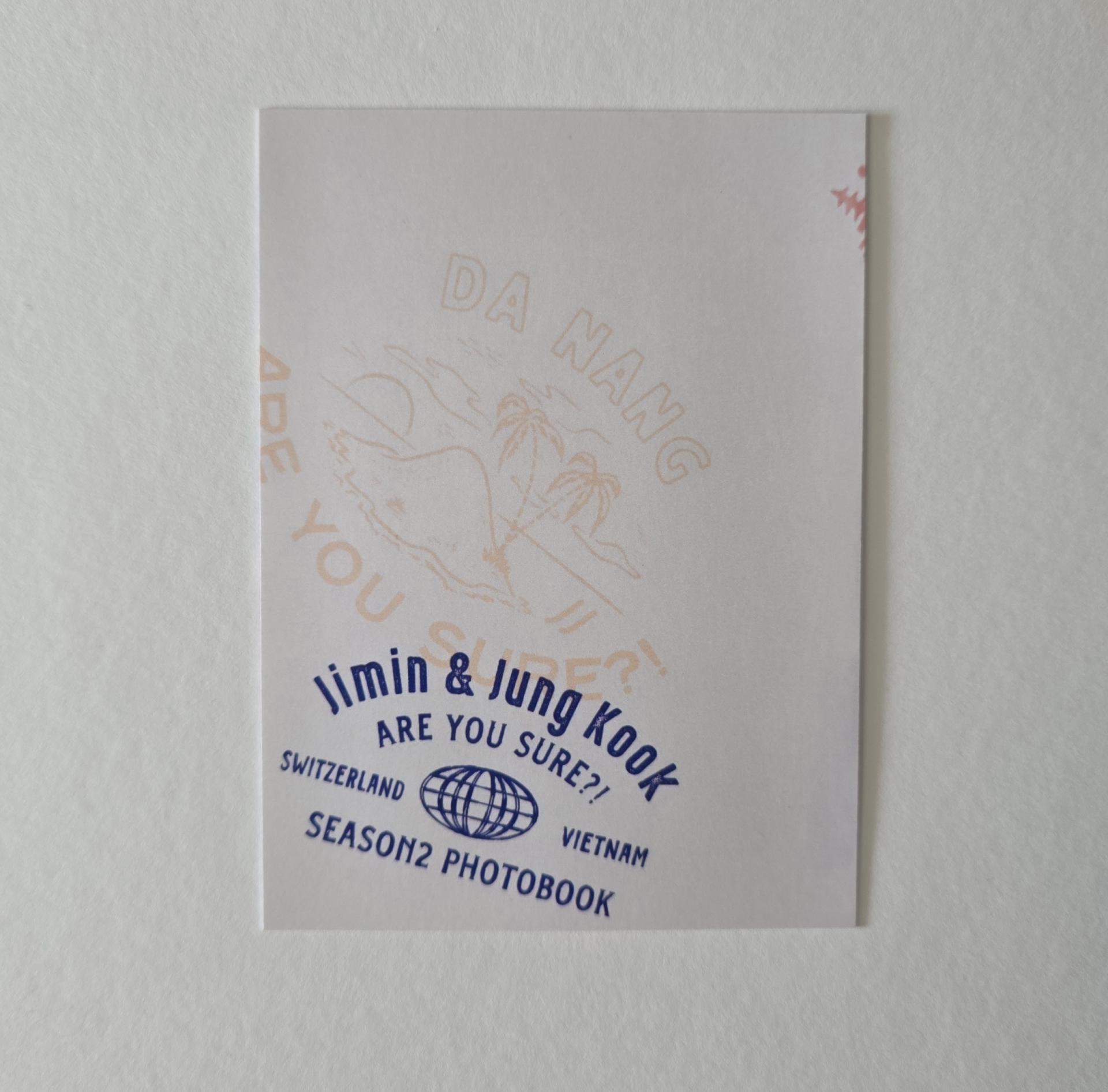 BTS : Are You Sure 2 Jimin and Jungkook Postcard 