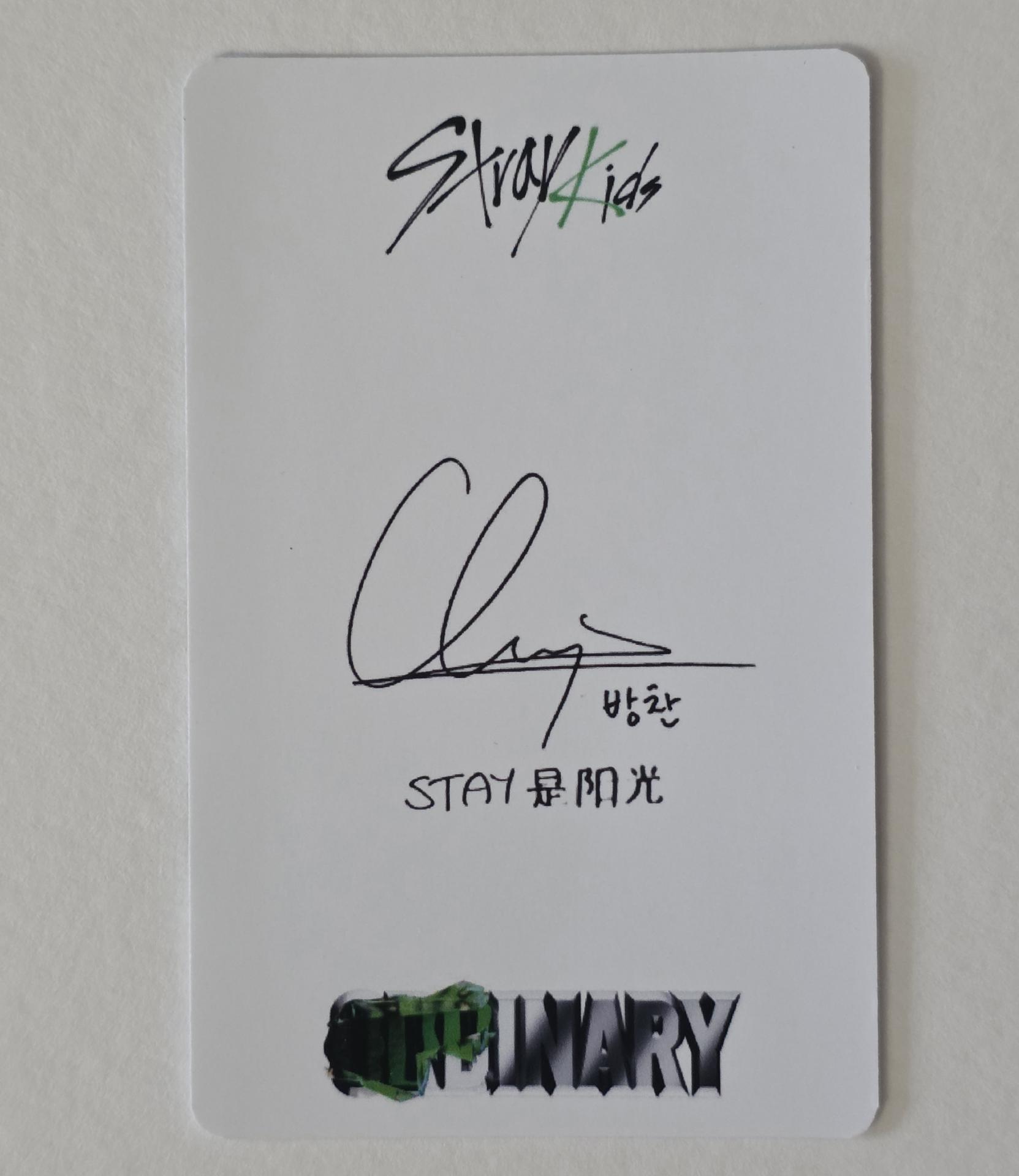 Stray Kids - Bang Chan - Oddinary With Fans YZY Photocards 