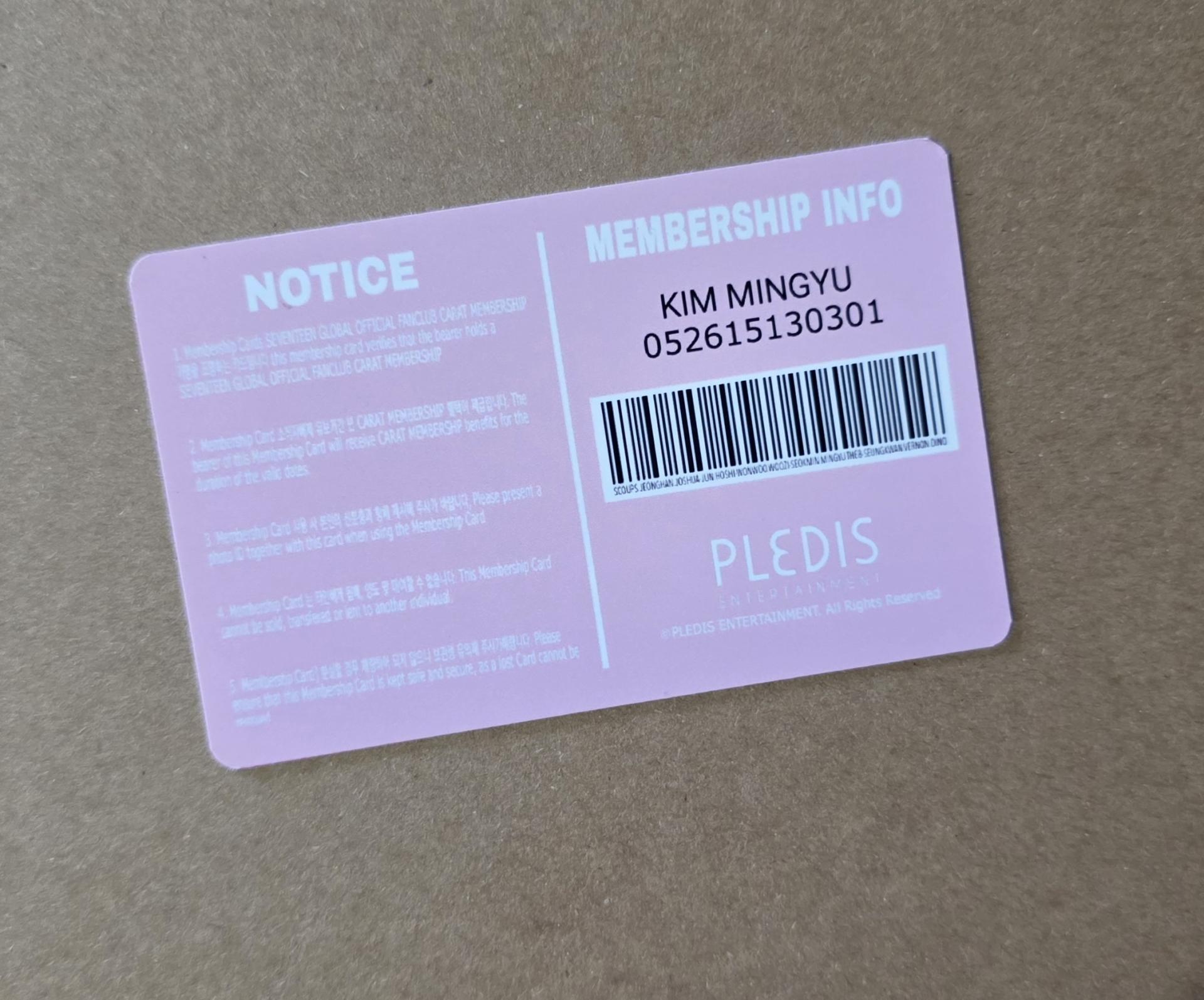 Seventeen  - 2026 Personalized 10th Membership Card