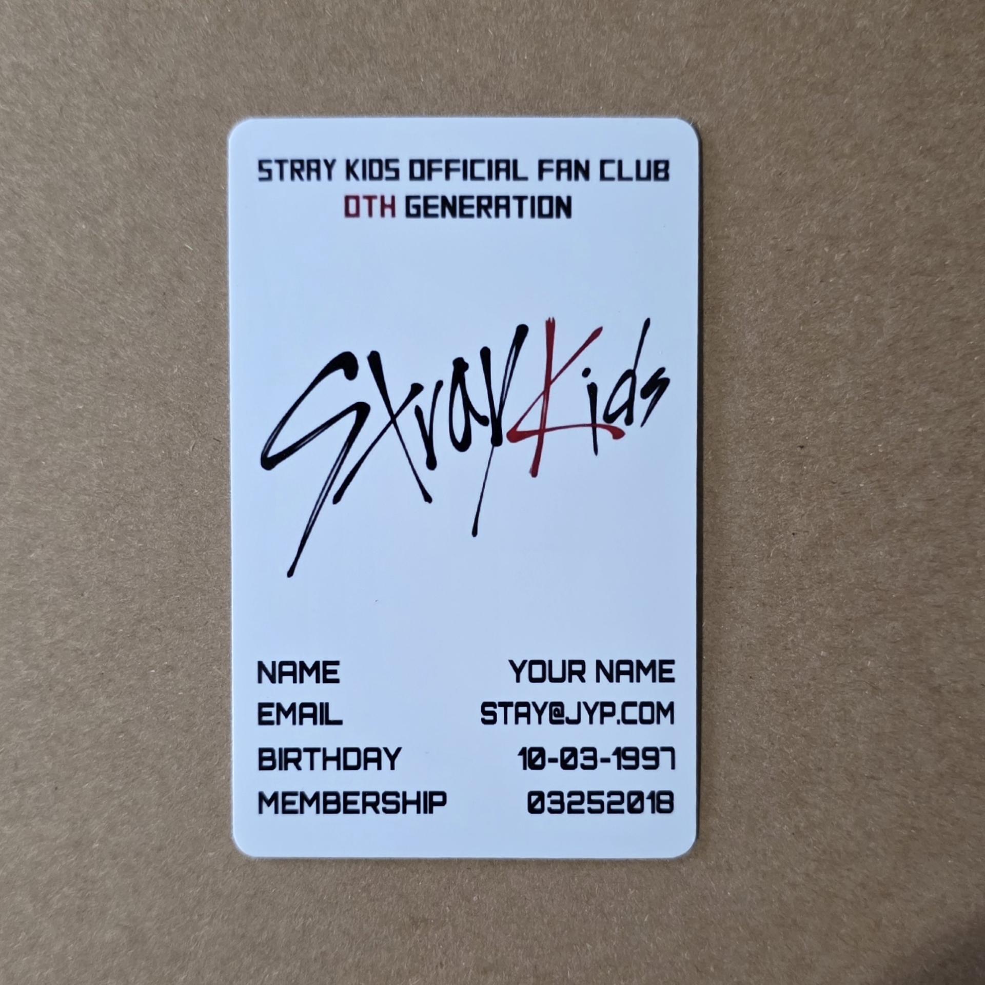 STRAY KIDS : 0th Generation Fan Club Membership Cards