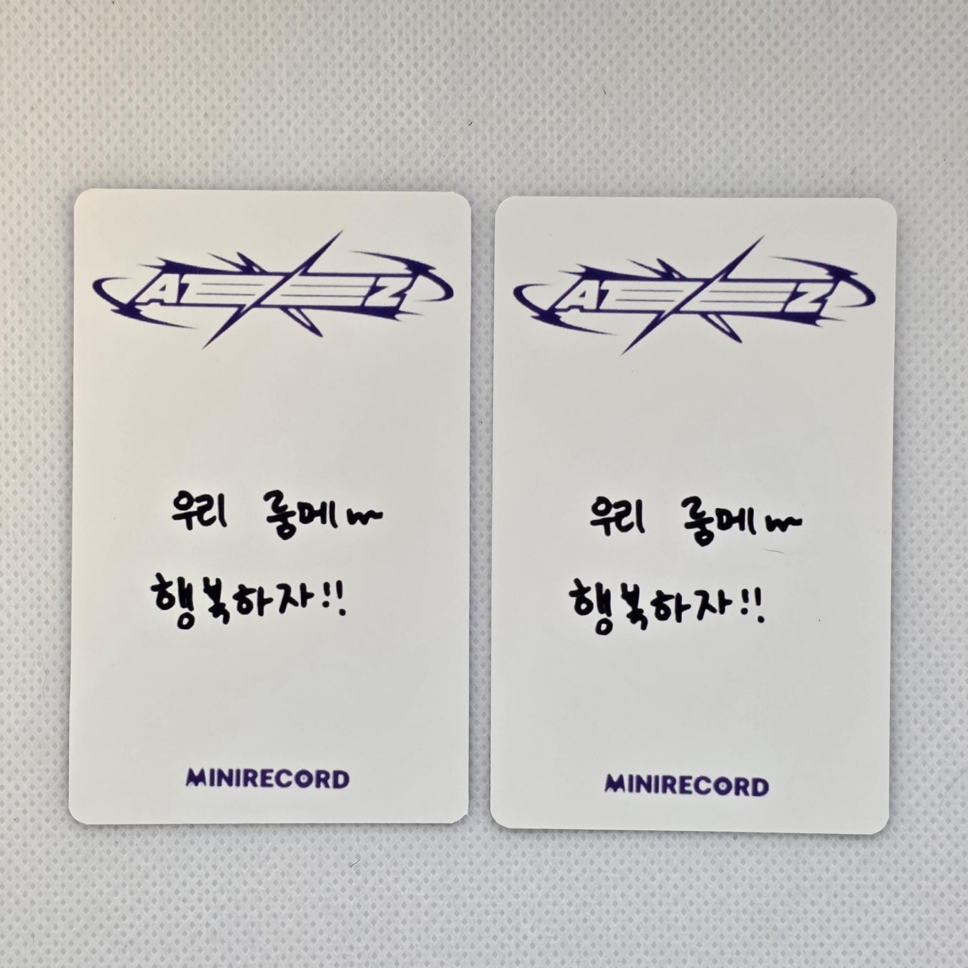 Ateez : World EP. Fin : Will Minirecord Unit Photocards