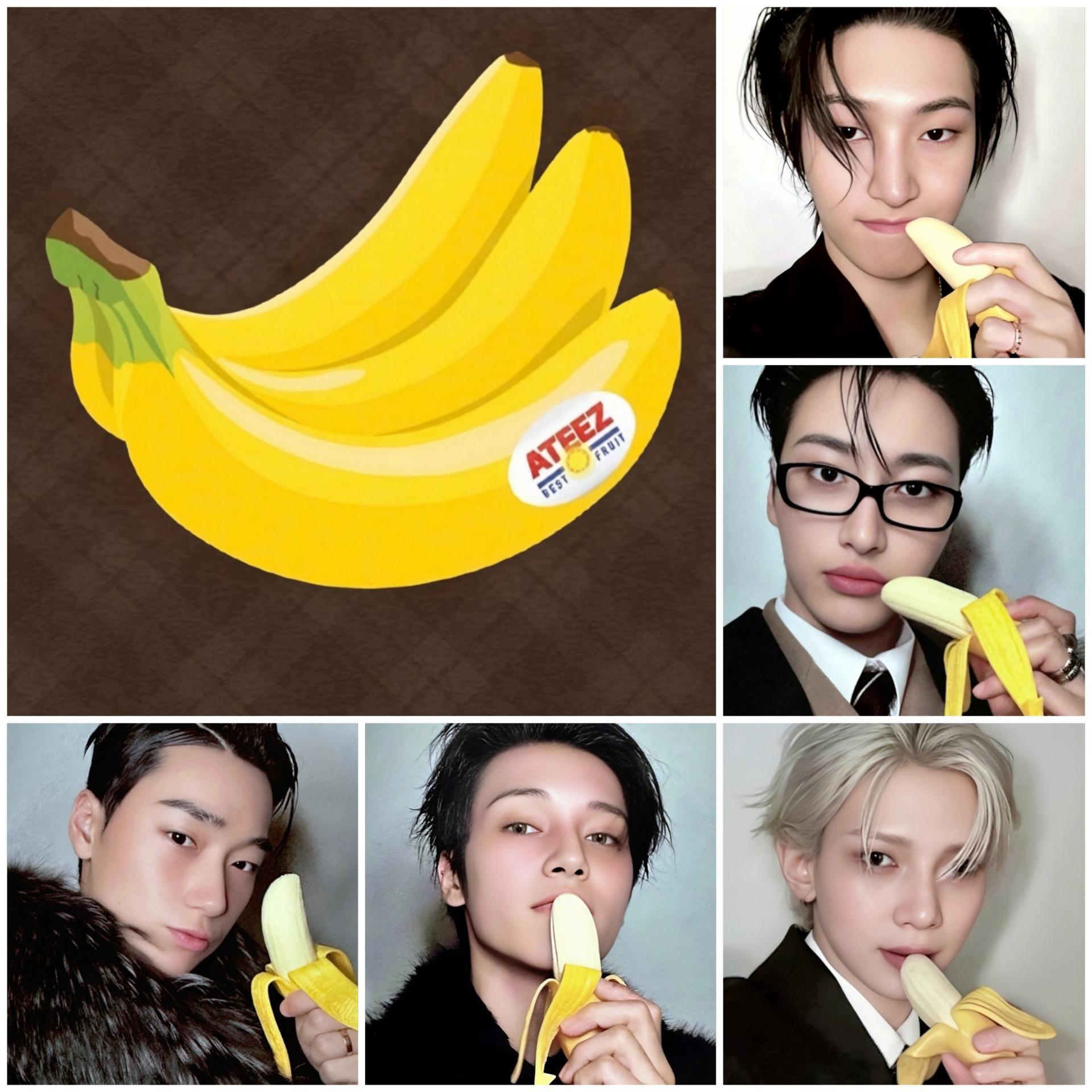ATEEZ サン バナナ us限定 popup Exclusive us Ateez : Golden Hour 4 Pop Up exclusive Banana Photocards | Stay