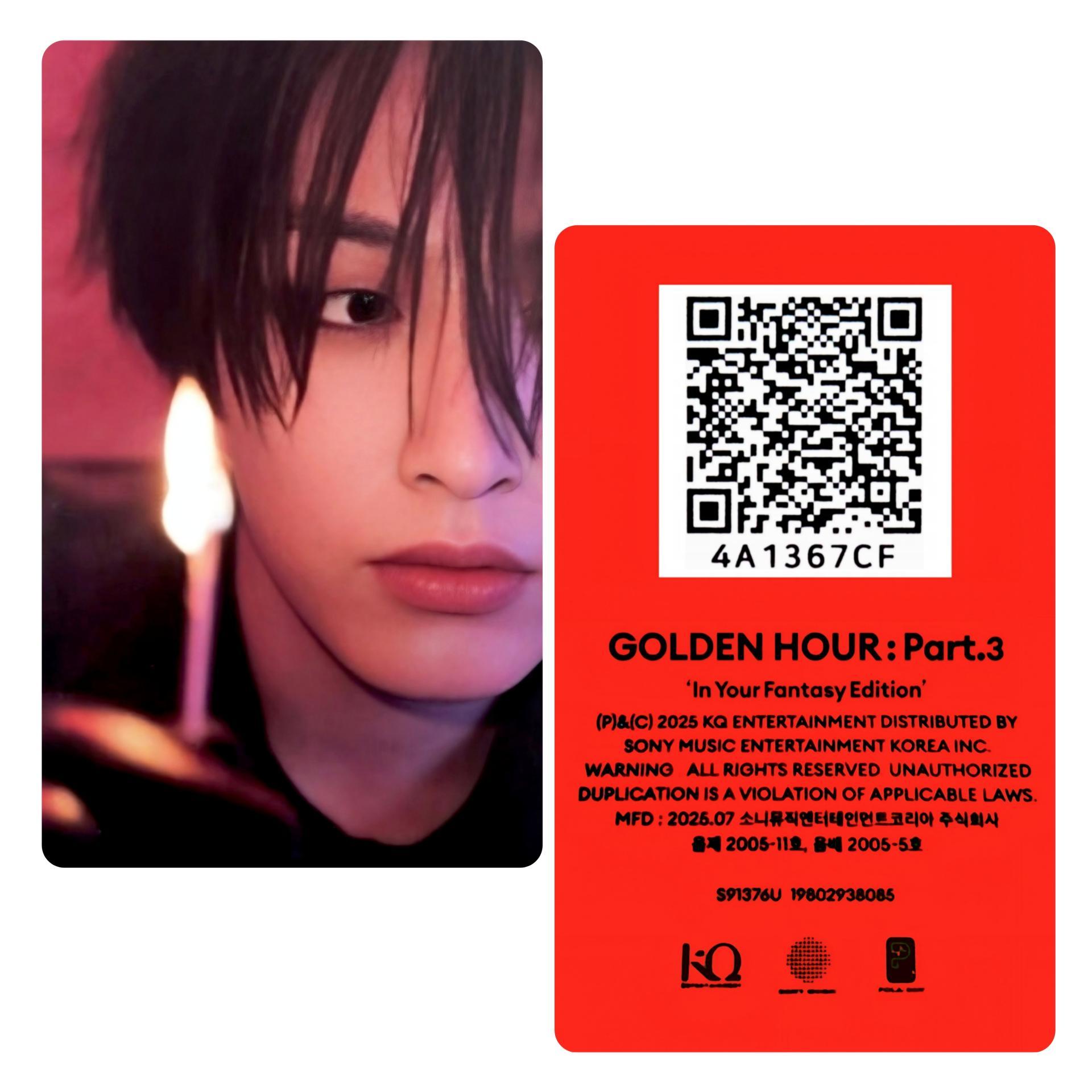 Ateez : Golden Hour Part 3 : In Your Fantasy Poca Album Hongjoong Photocards