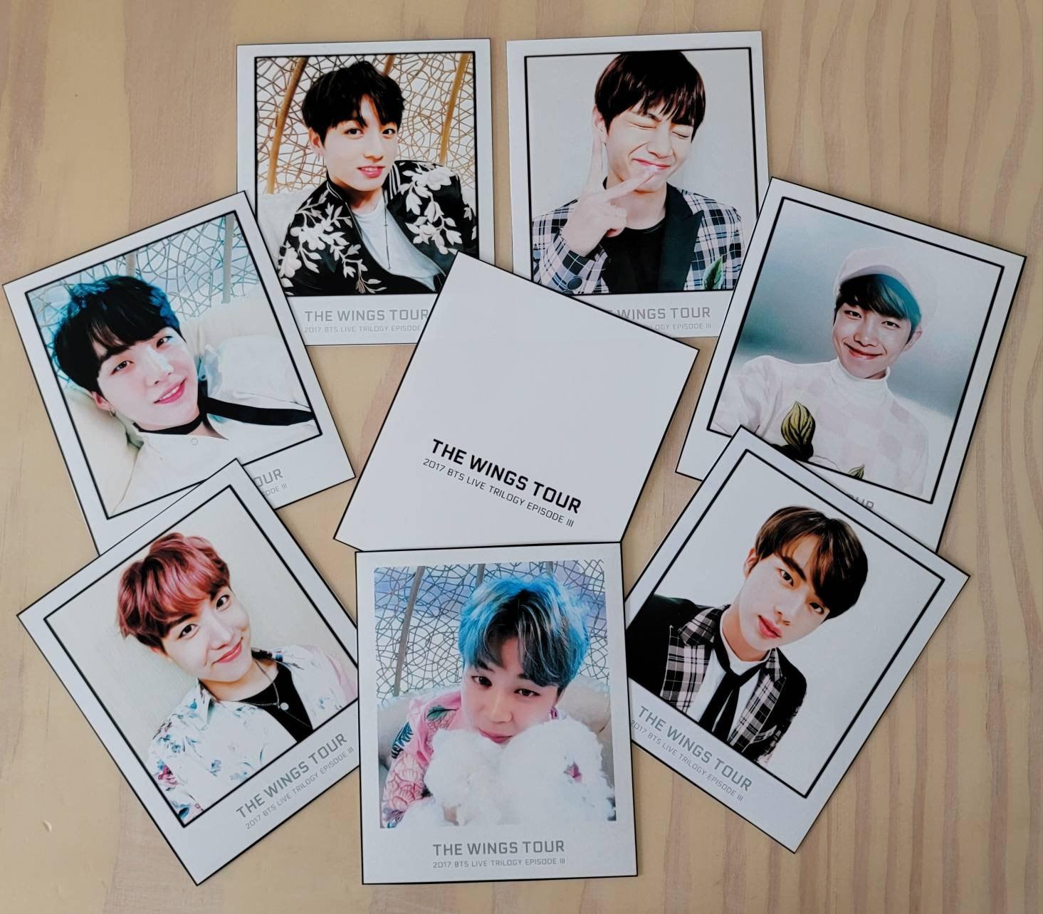 BTS - Wings Tour polaroid style Photocards