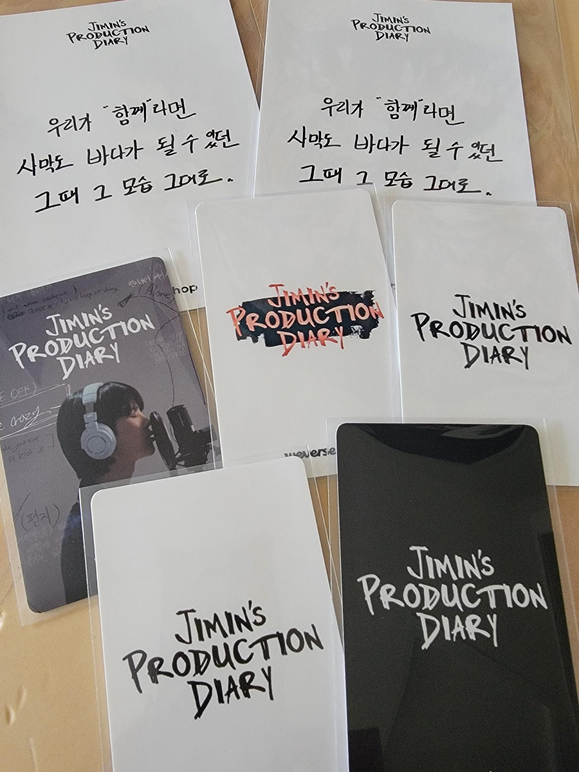 Jimin's Production Diary Photo Cards