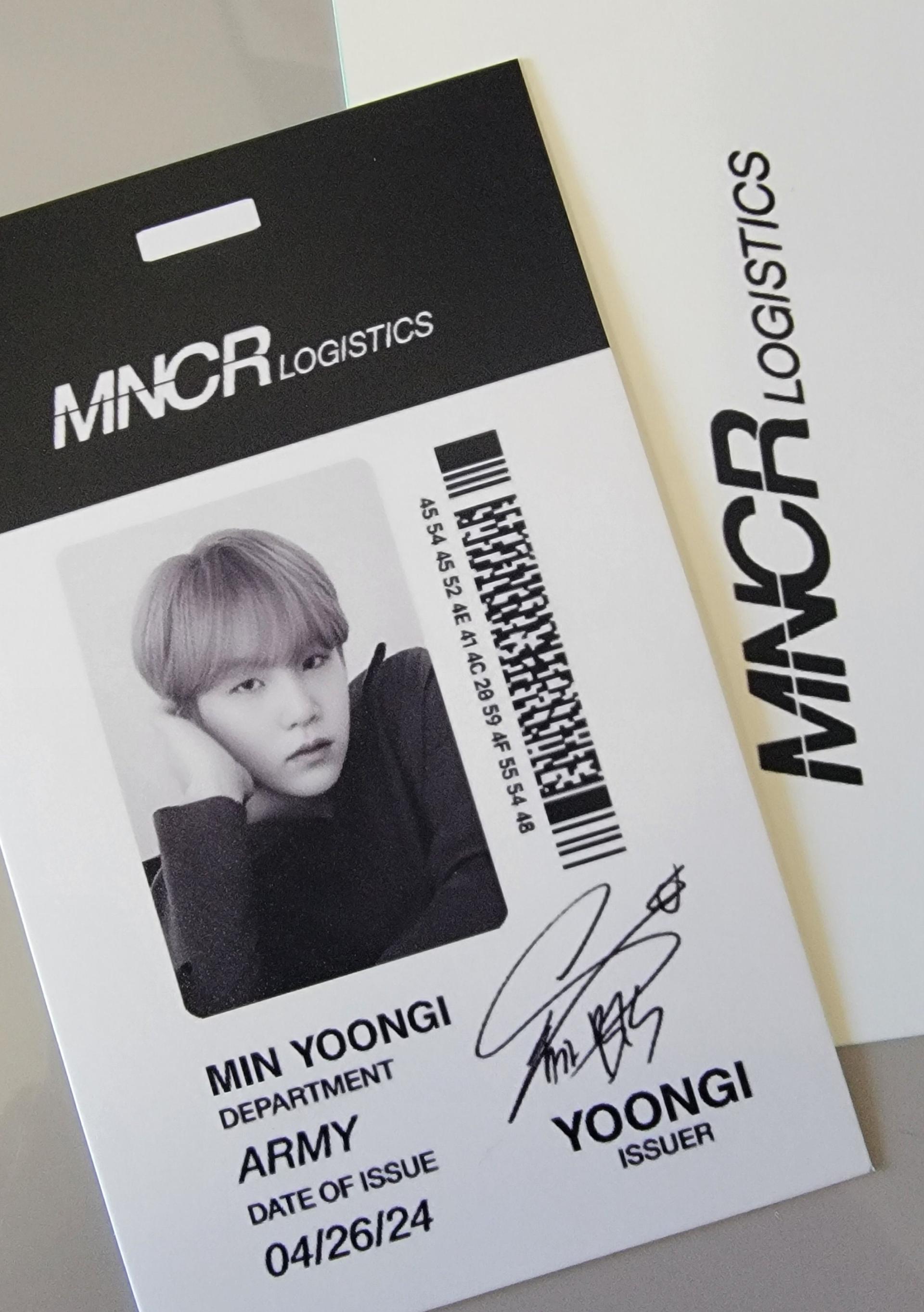 BTS - Monochrome MNCR ID Badge Photocards