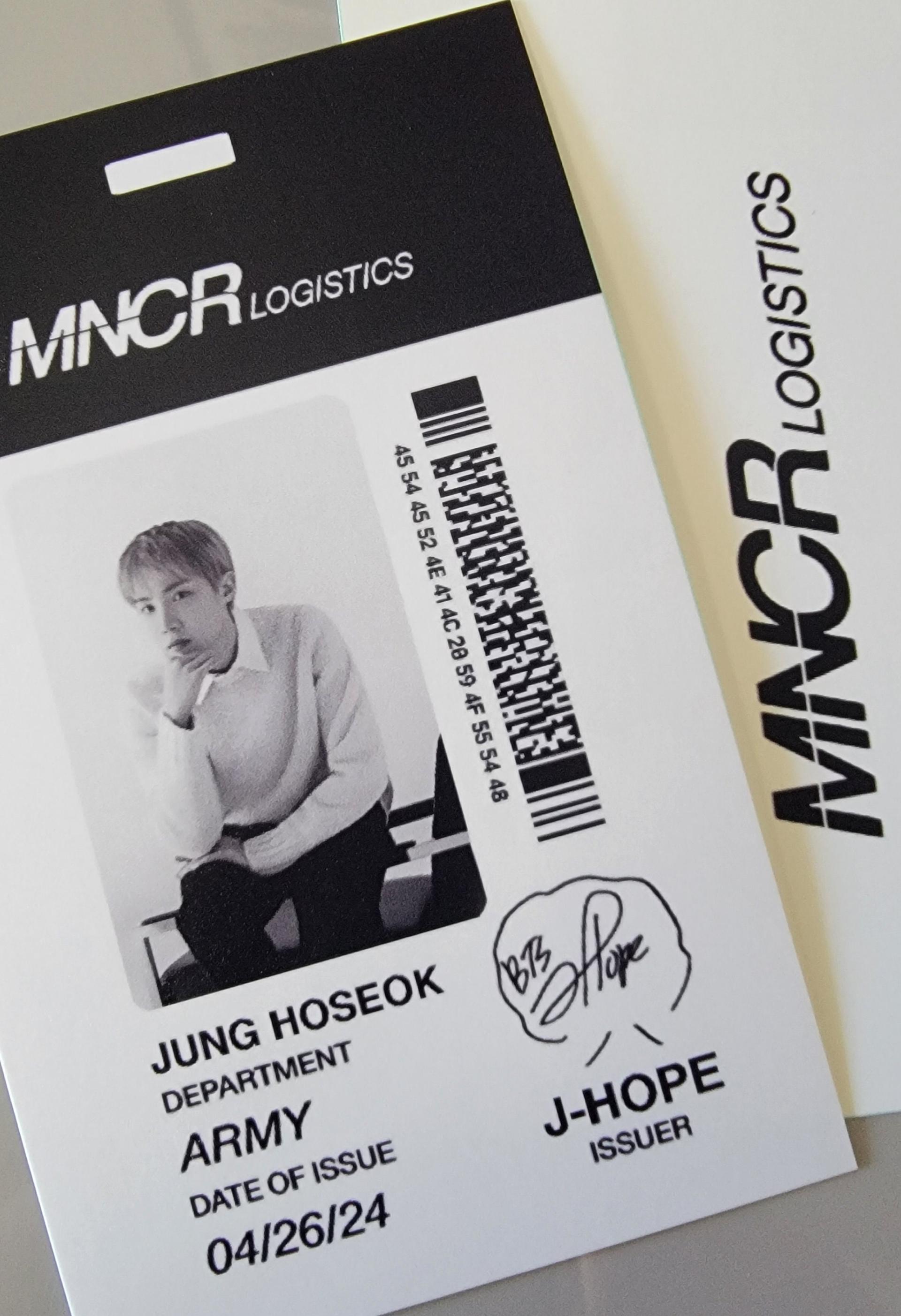 BTS - Monochrome MNCR ID Badge Photocards