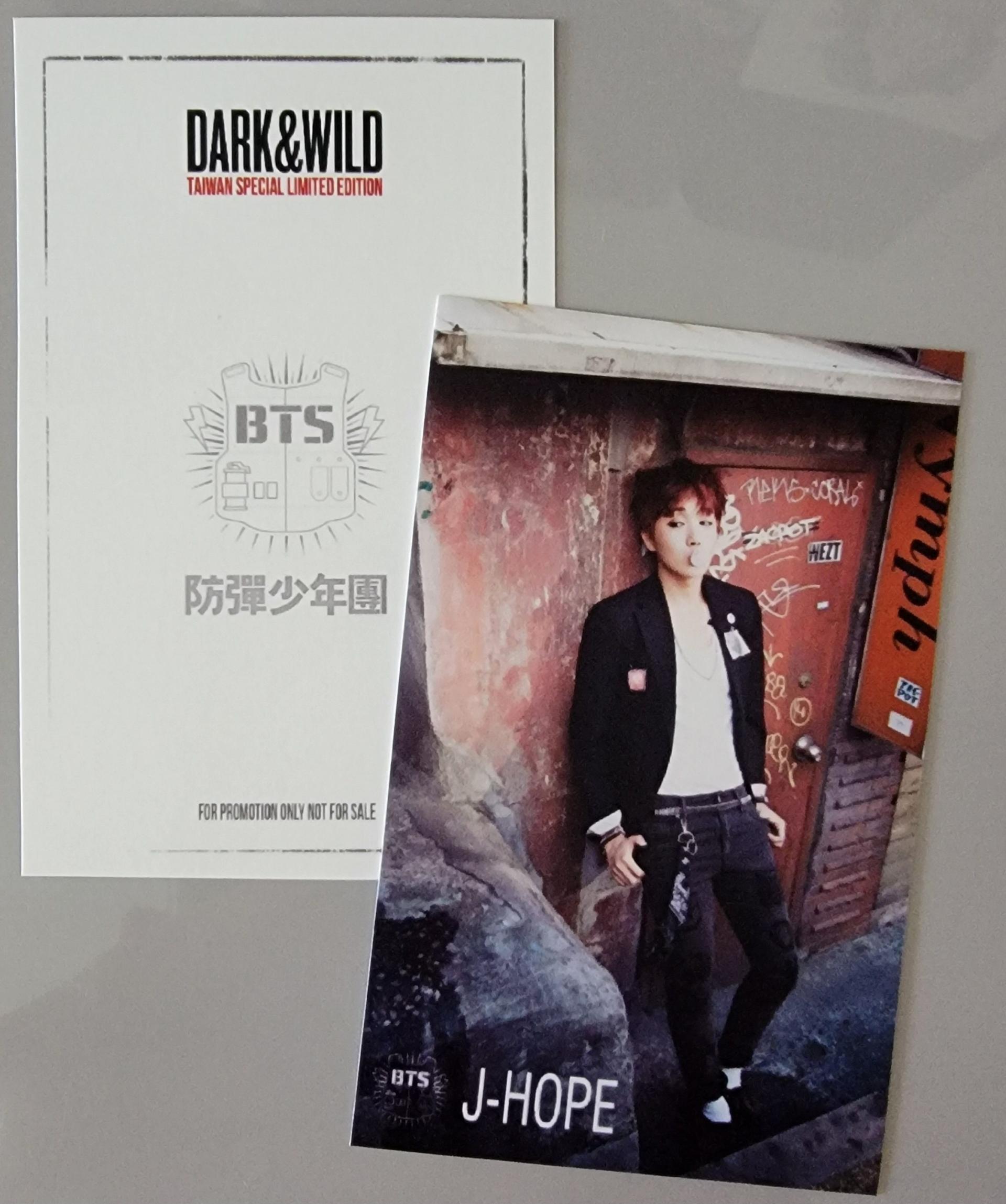 BTS - Dark & Wild Taiwan Special Edition Photo cards *Extremely Rare* Set A
