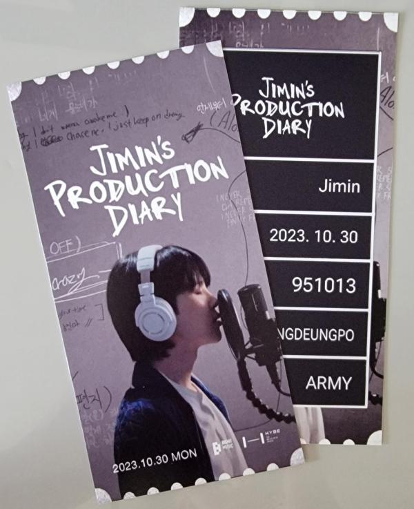 Jimin - Production Diary :  Special Talk Event Ticket 