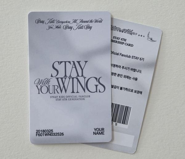 STRAY KIDS : Stay with Your Wings 6th Stay Fan Kit Membership Cards