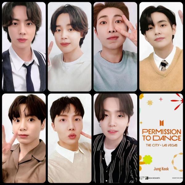 BTS Permission to Dance Las Vegas MGM Hotel exclusive Mini Photo Cards