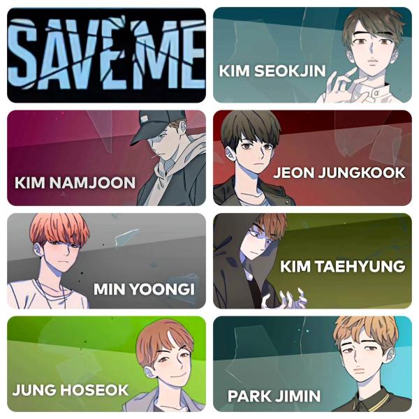BTS - Save Me Web Toon Photocards