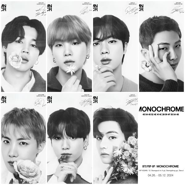 BTS Monochrome delivery Inspection Photocards