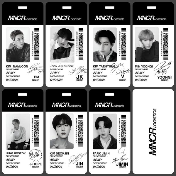 BTS Monochrome MNCR ID Badge Photocards