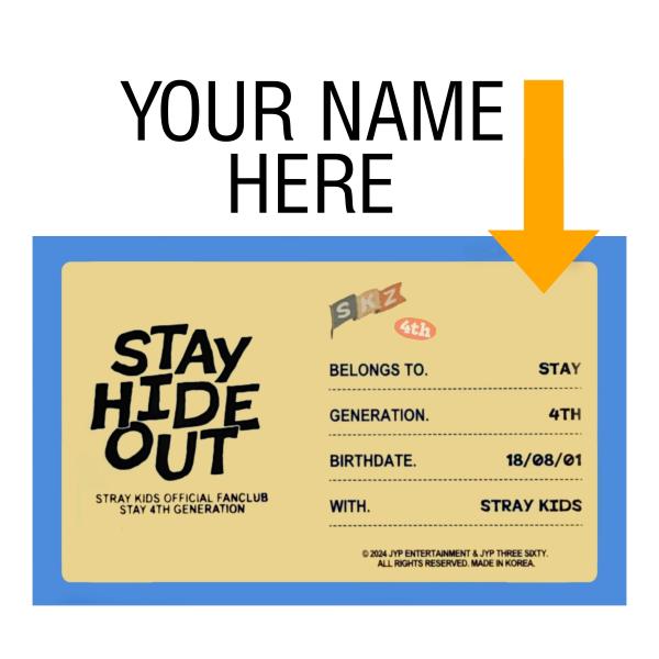 Stray Kids Personalized 4th Gen STAY Fanship Membership Cards
