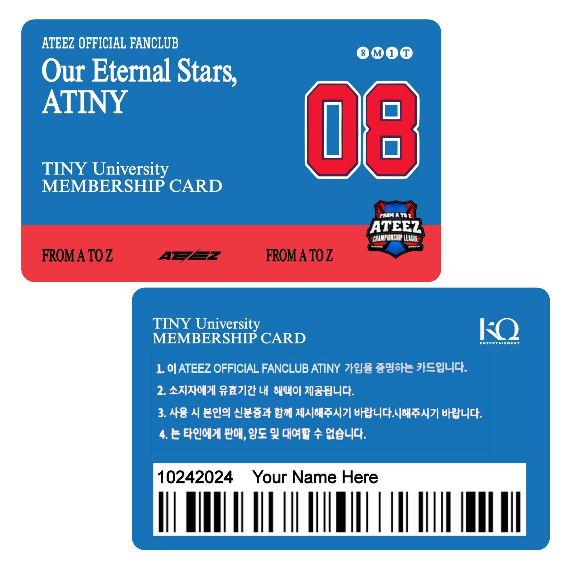 ATEEZ  - 2024 Personalized 5th Membership Card